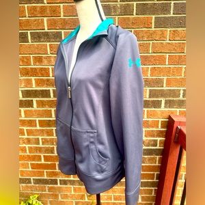 Under Armour lightweight semi fitted zip up size large